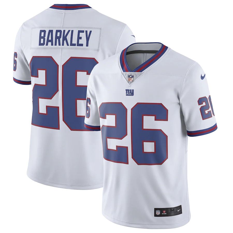 Men New York Giants 26 Saquon Barkley Nike White Color Rush Limited NFL Jersey